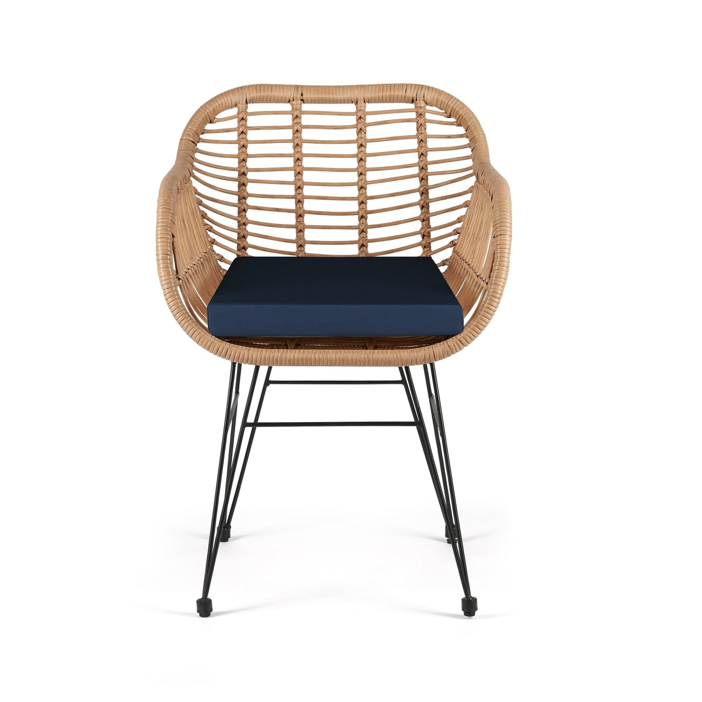 Set da bistrot da esterno in vimini Crescent da 3 pezzi con cuscini