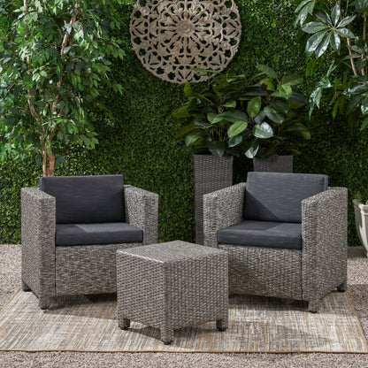 Set di 3 sedute in vimini per esterni Puerta con cuscini di Christopher Knight Home