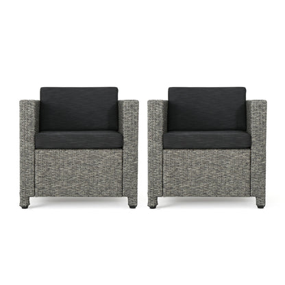 Poltrona da esterno in vimini Puerta con cuscini (set da 2) di Christopher Knight Home