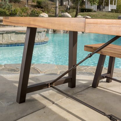 Set da pranzo da picnic in legno di acacia Puerto da 3 pezzi di Christopher Knight Home