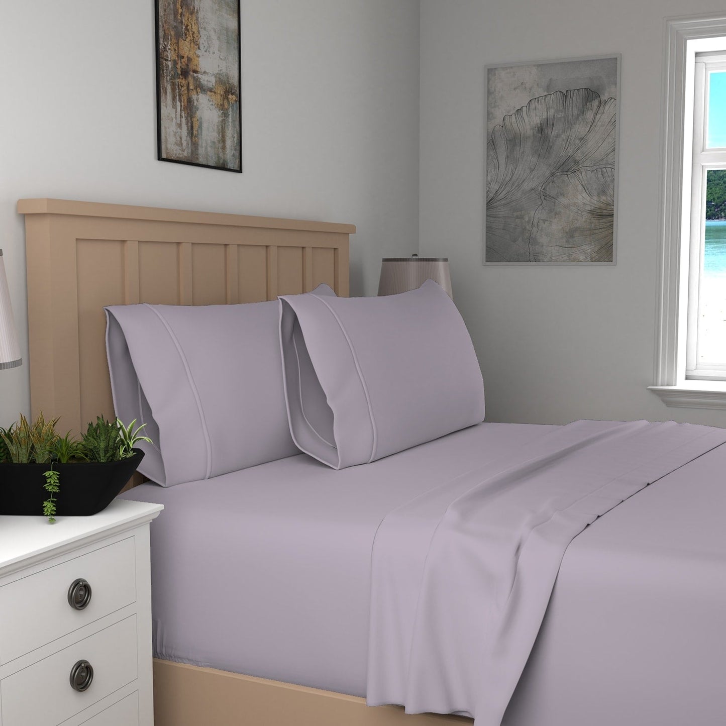 Set di lenzuola in percalle fresco e croccante di cotone biologico Purity Home 300TC