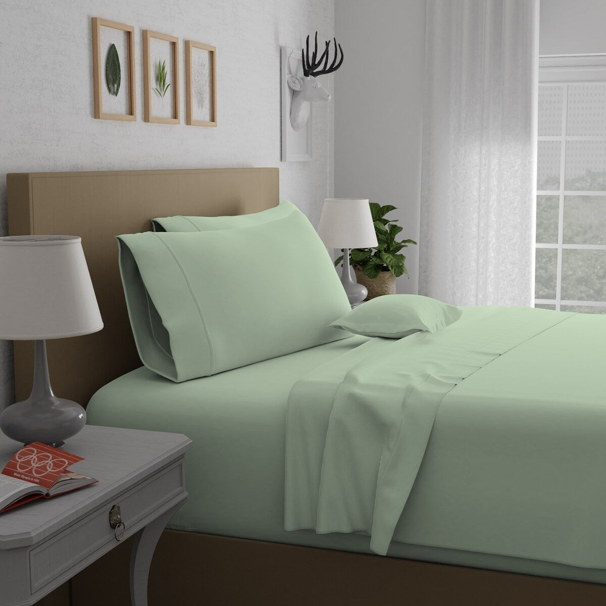 Set di lenzuola in percalle ultra morbido Purity Home 400TC 100% cotone a fibra lunga