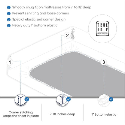 Set di lenzuola in raso di seta super morbido Purity Home 400TC 100% cotone