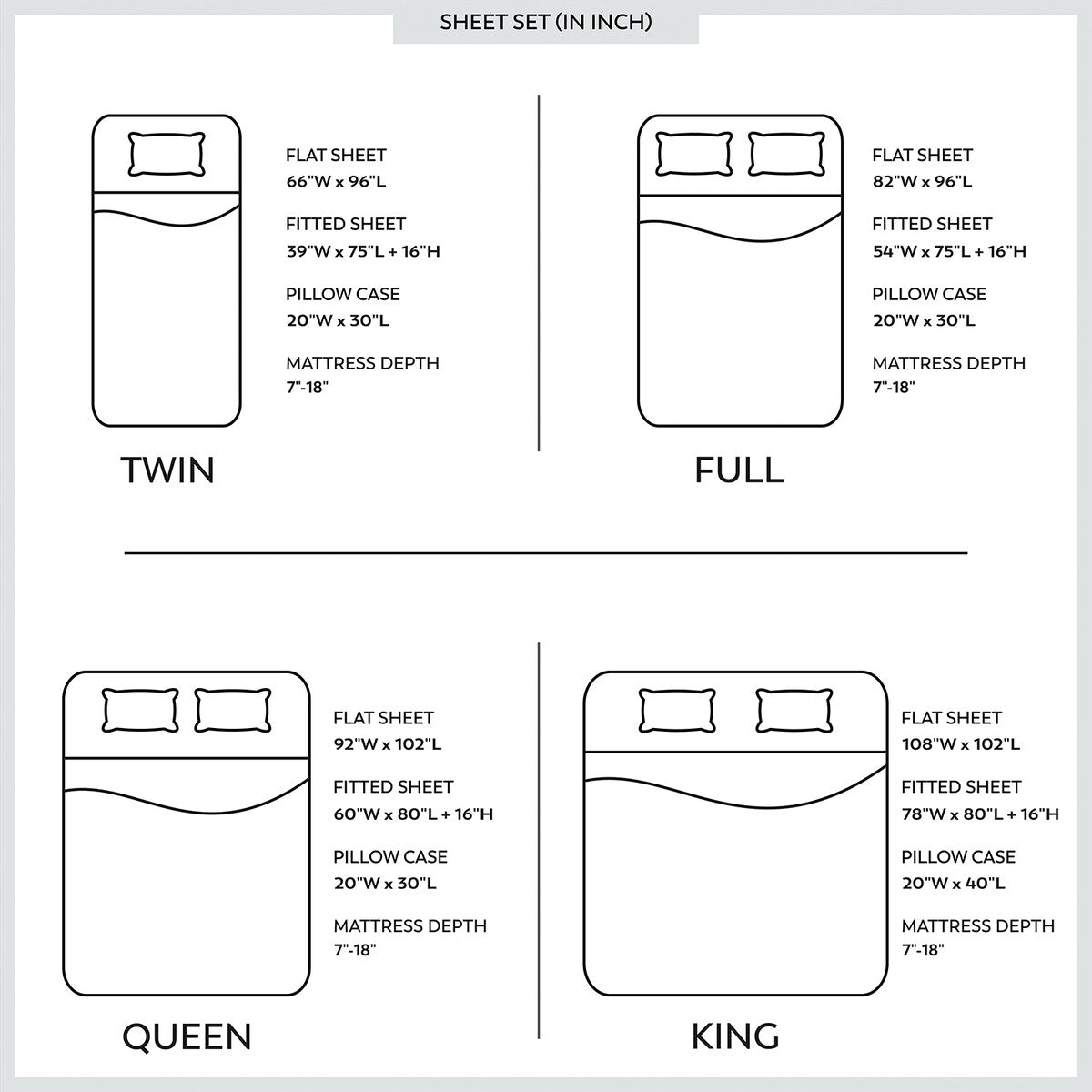 Set di lenzuola in raso di seta super morbido Purity Home 400TC 100% cotone