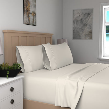 Set di lenzuola con tasche profonde, traspiranti e leggere in cotone Purity Home