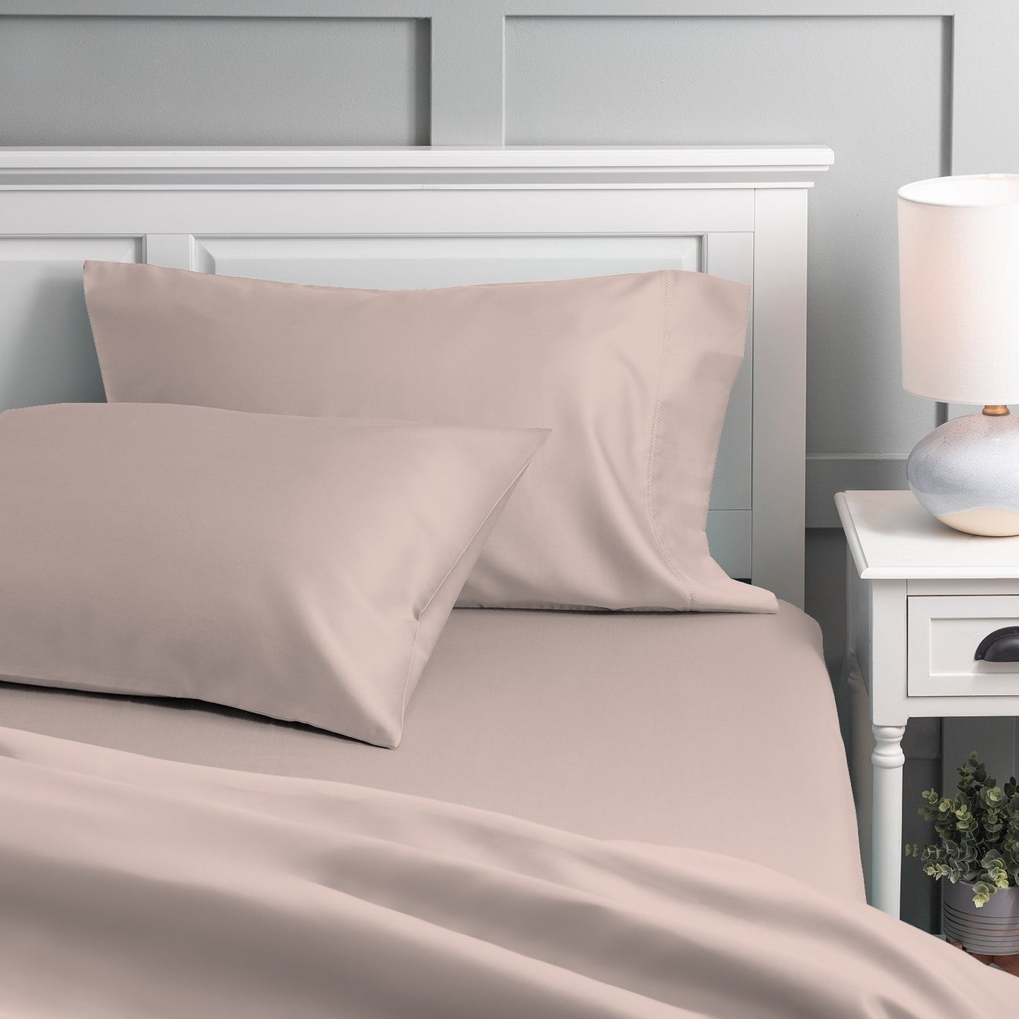 Set di lenzuola con tasche profonde, traspiranti e leggere in cotone Purity Home