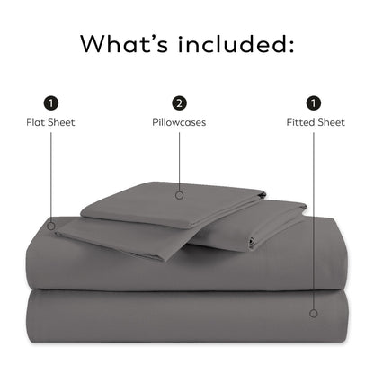 Set di lenzuola con tasche profonde, traspiranti e leggere in cotone Purity Home