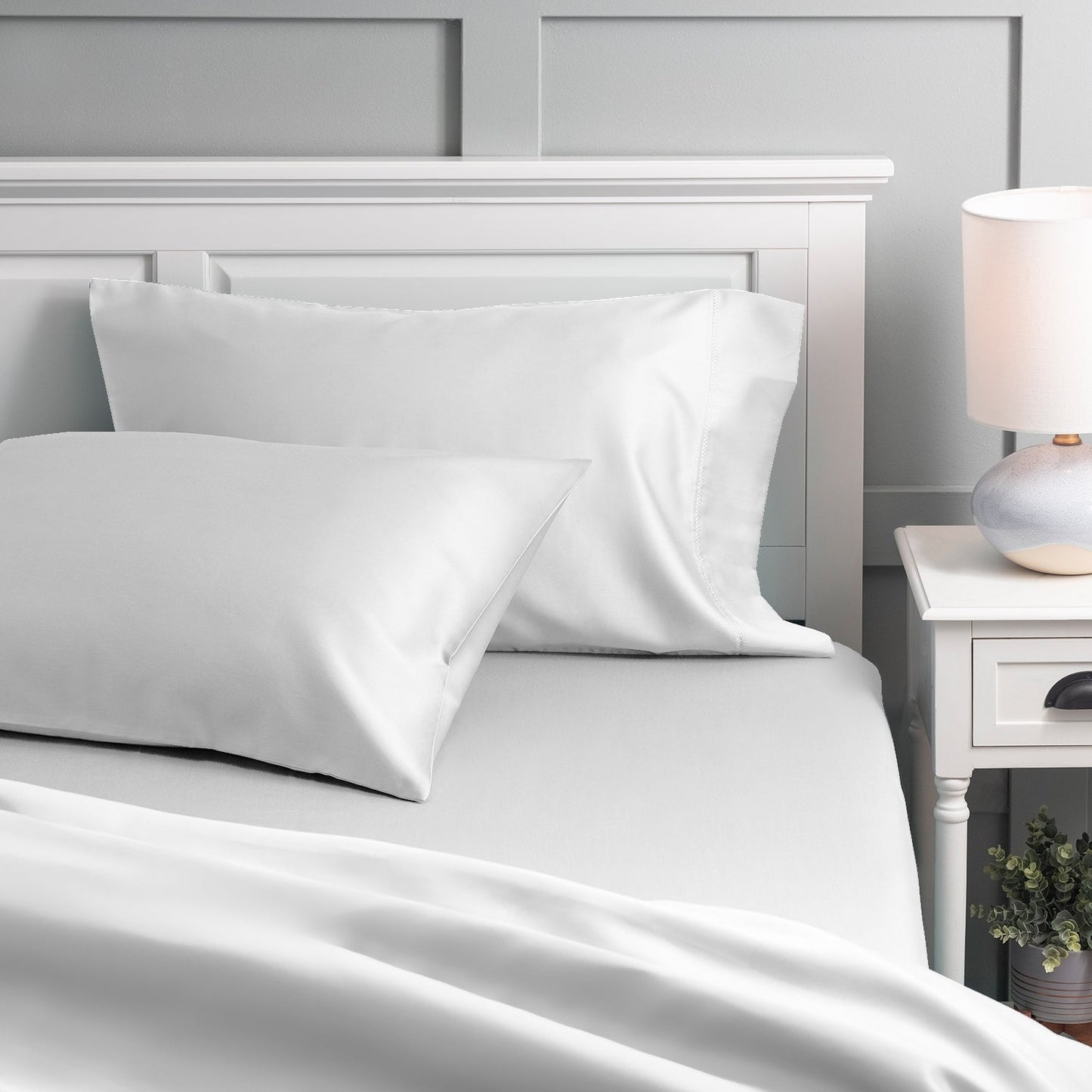 Set di lenzuola con tasche profonde, traspiranti e leggere in cotone Purity Home