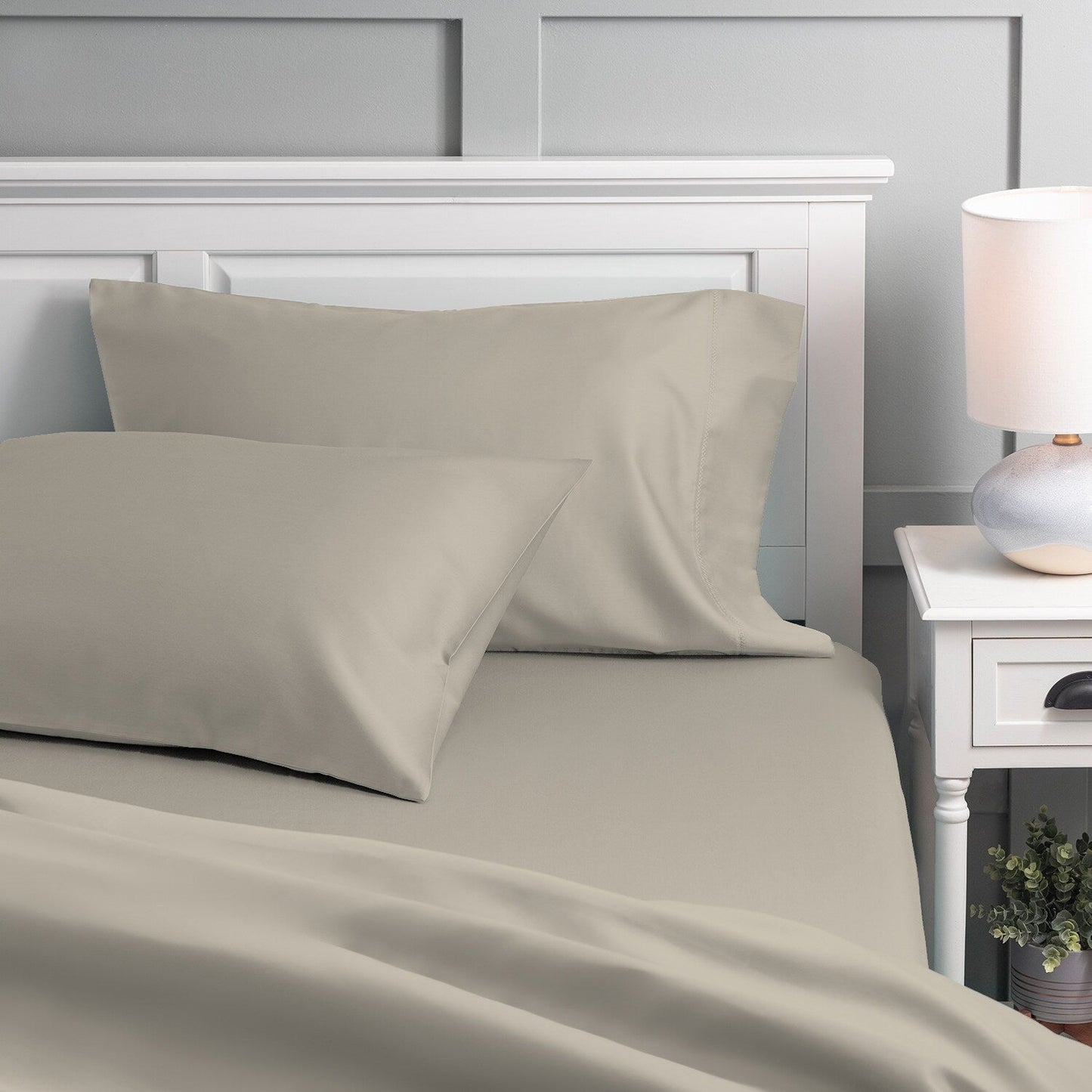 Set di lenzuola con tasche profonde, traspiranti e leggere in cotone Purity Home