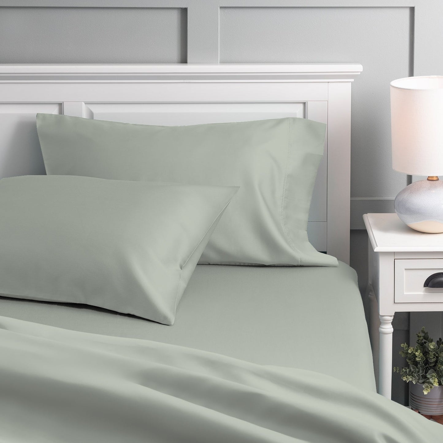 Set di lenzuola con tasche profonde, traspiranti e leggere in cotone Purity Home