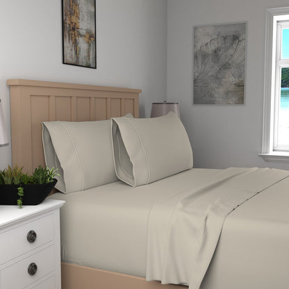 Set di lenzuola con tasche profonde, traspiranti e leggere in cotone Purity Home