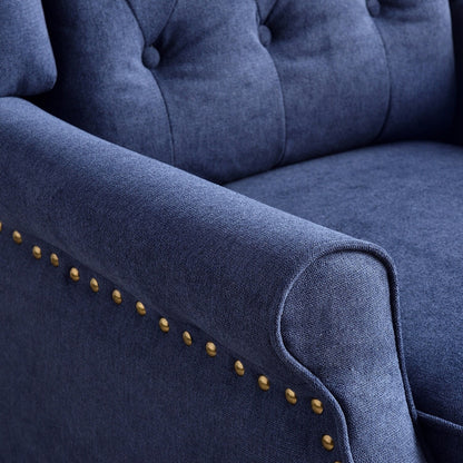 Poltrona reclinabile con schienale imbottito e gambe in legno