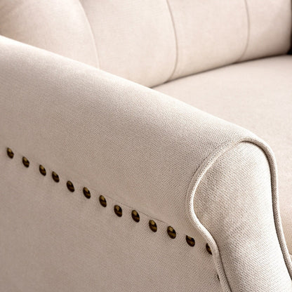 Poltrona reclinabile con schienale imbottito e gambe in legno