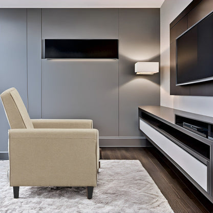 Poltrona reclinabile Pushback Home Theater - Poltrona reclinabile compatta con braccioli e poggiapiedi regolabile, ideale per piccoli spazi