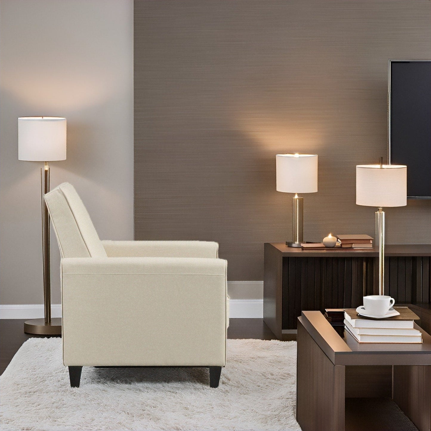 Poltrona reclinabile Pushback Home Theater - Poltrona reclinabile compatta con braccioli e poggiapiedi regolabile, ideale per piccoli spazi