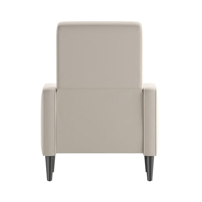 Poltrona reclinabile con schienale imbottito e bottoni