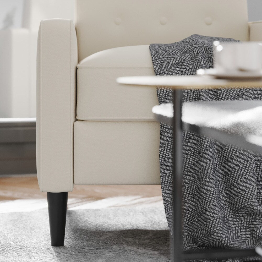 Poltrona reclinabile con schienale imbottito e bottoni