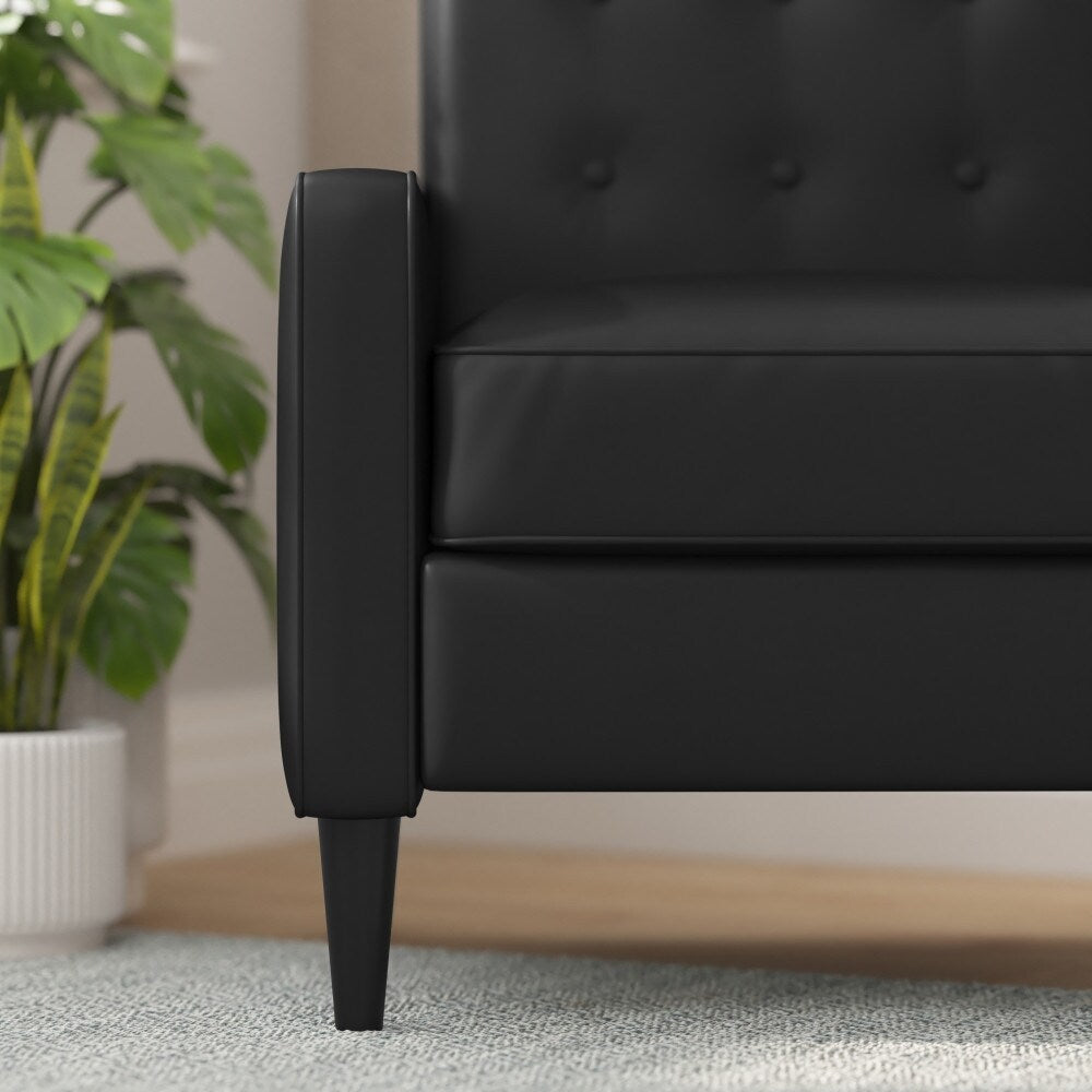 Poltrona reclinabile con schienale imbottito e bottoni