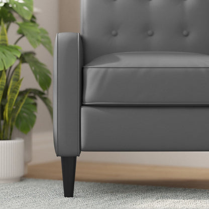 Poltrona reclinabile con schienale imbottito e bottoni