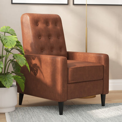 Poltrona reclinabile con schienale imbottito e bottoni