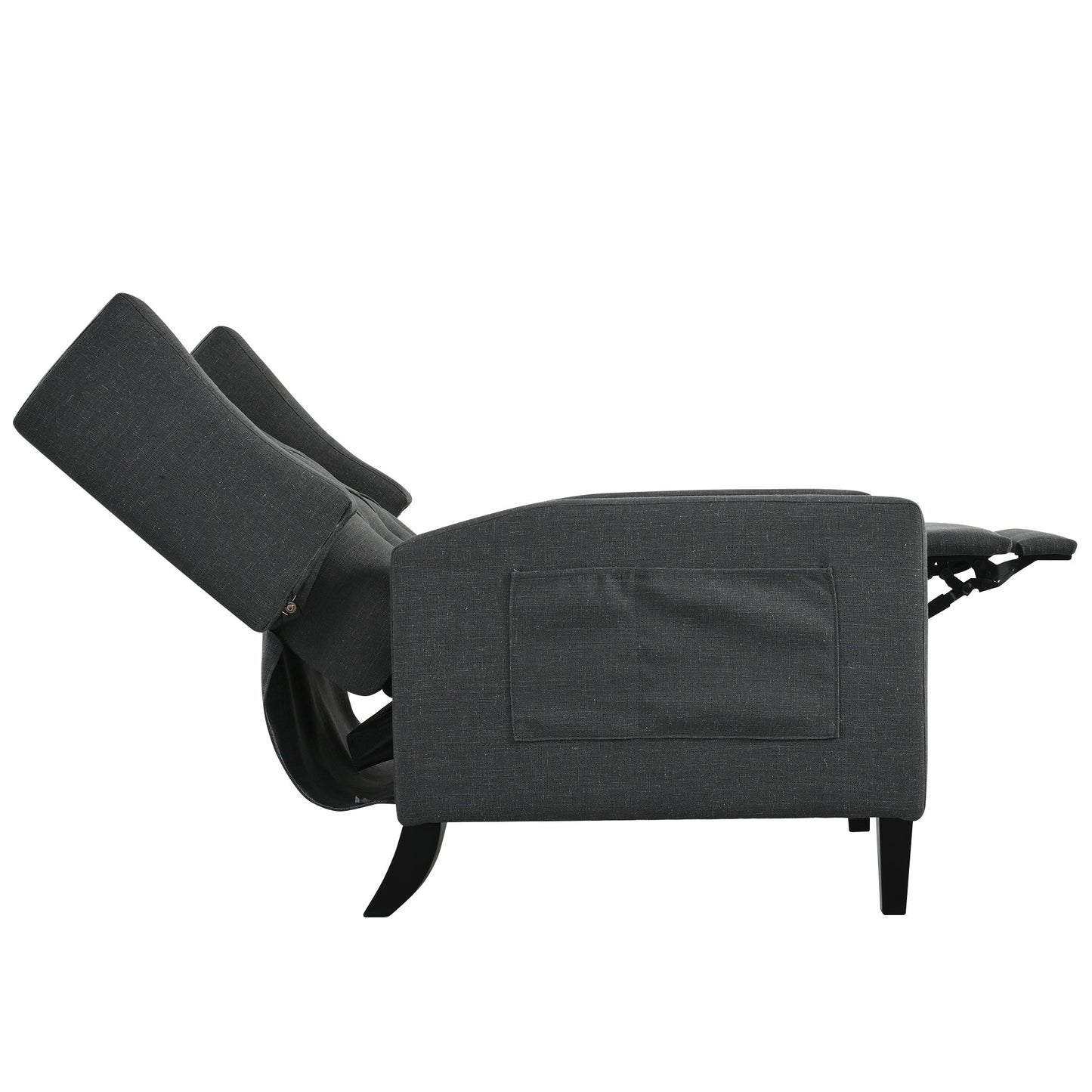 Poltrona reclinabile pushback con tavolino laterale pieghevole e porte USB