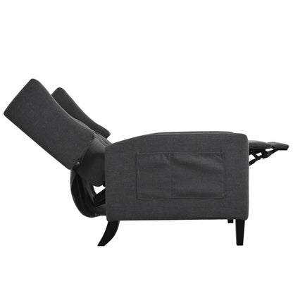 Poltrona reclinabile pushback con tavolino laterale pieghevole e porte USB