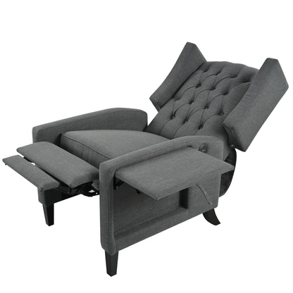 Poltrona reclinabile pushback con tavolino laterale pieghevole e porte USB