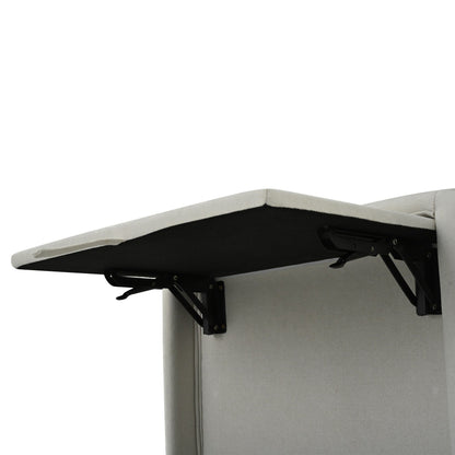 Poltrona reclinabile pushback con tavolino laterale pieghevole e porte USB