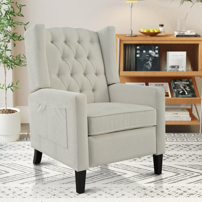 Poltrona reclinabile pushback con tavolino laterale pieghevole e porte USB