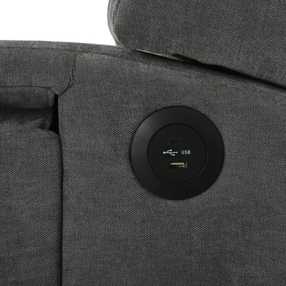 Poltrona reclinabile pushback con tavolino laterale pieghevole e porte USB