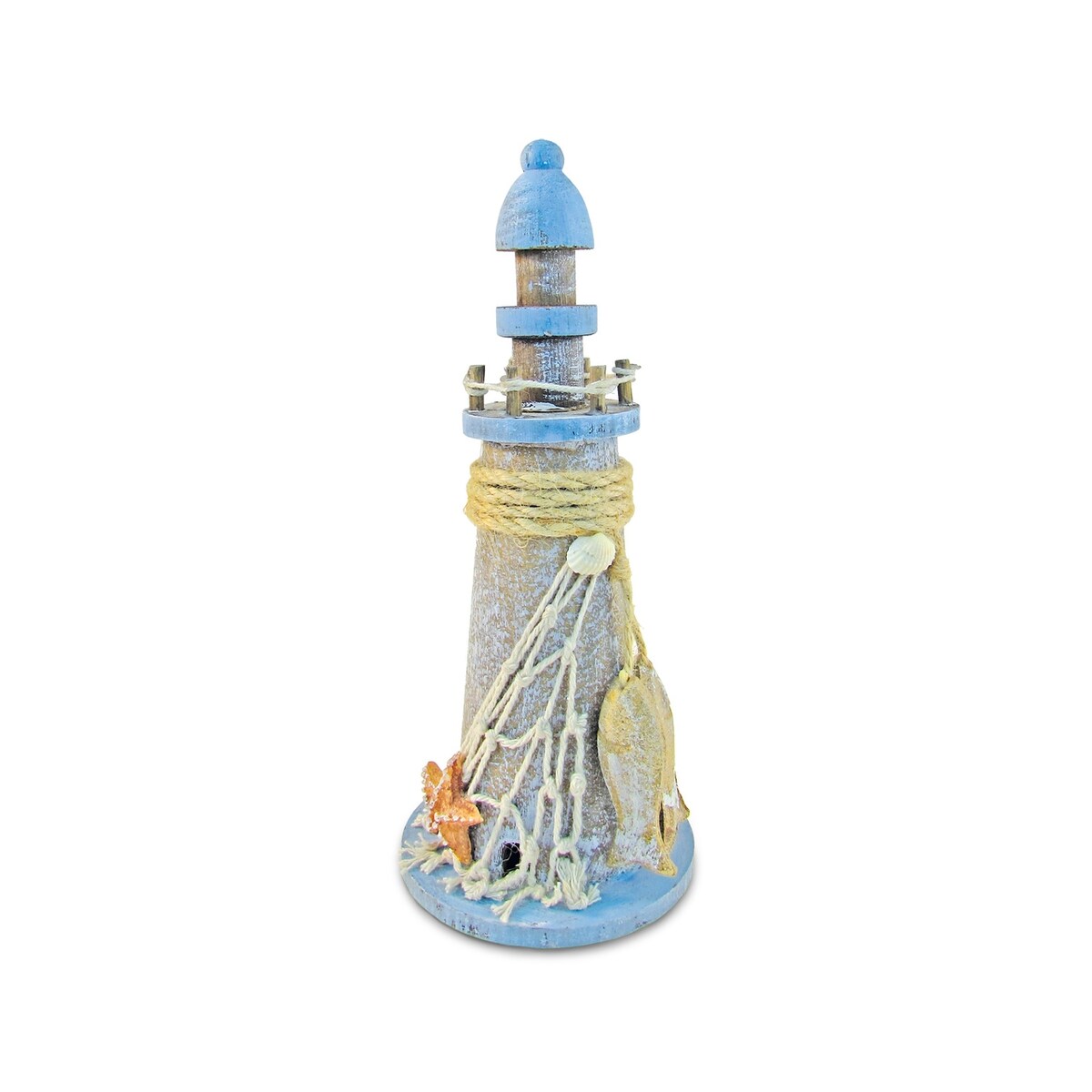 Faro del Pacifico con stelle marine, decorazione marina nautica - 3,25 x 3,25 x 8 pollici