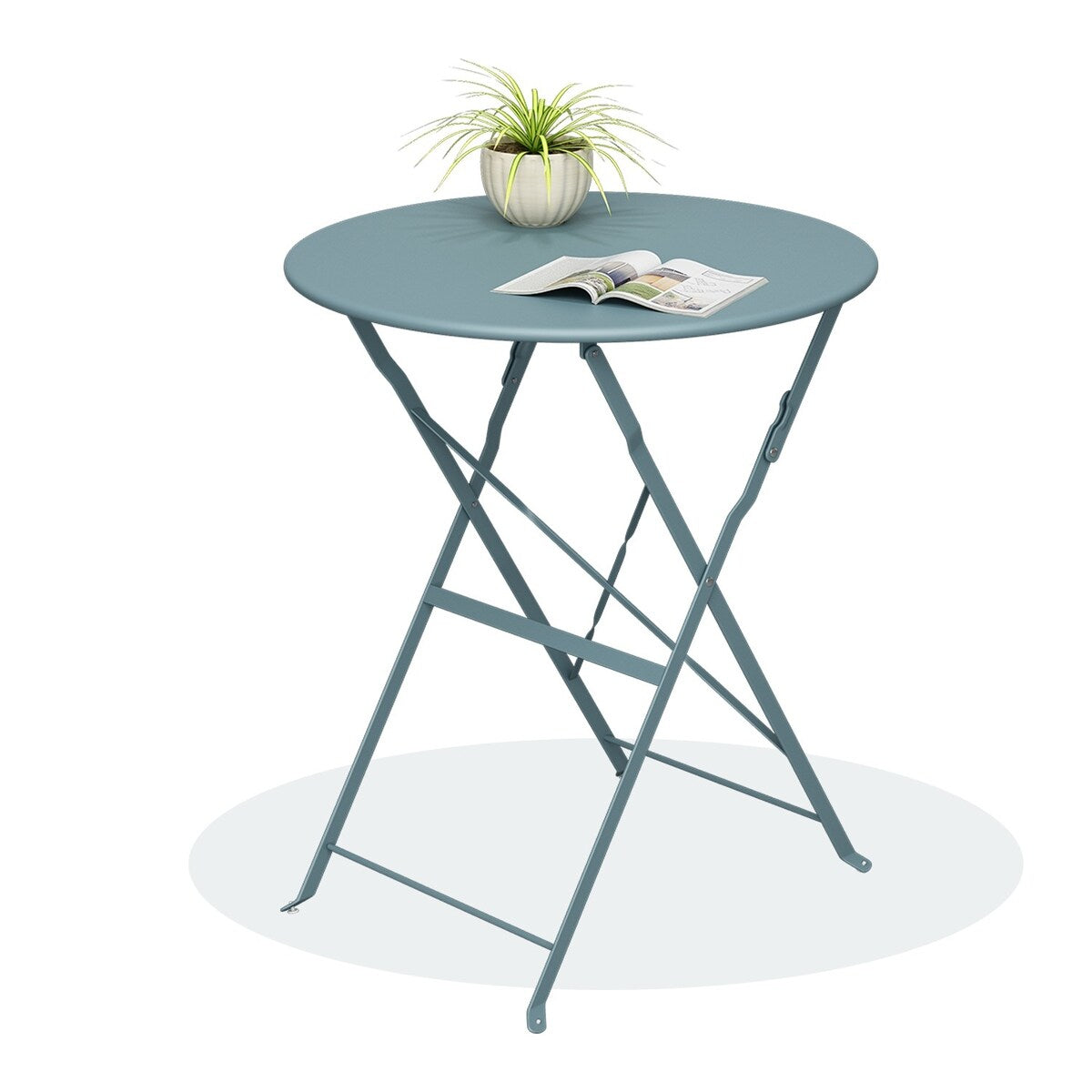 Set da bistrot pieghevole in acciaio da 3 pezzi Pyramid Home Decor