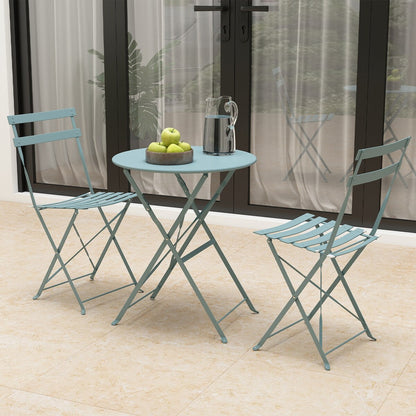 Set da bistrot pieghevole in acciaio da 3 pezzi Pyramid Home Decor