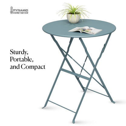 Set da bistrot pieghevole in acciaio da 3 pezzi Pyramid Home Decor