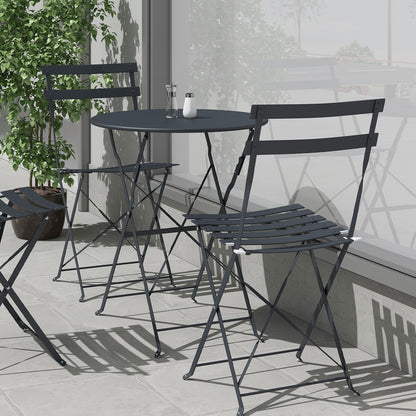 Set da bistrot pieghevole in acciaio da 3 pezzi Pyramid Home Decor