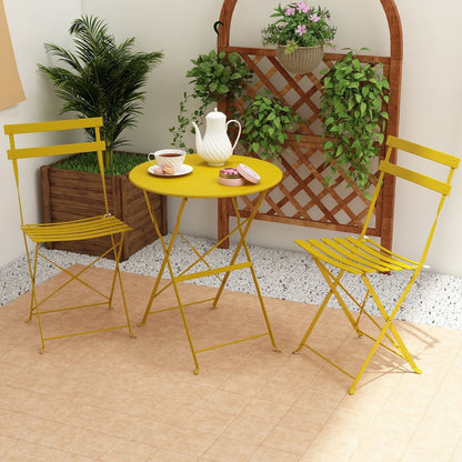 Set da bistrot pieghevole in acciaio da 3 pezzi Pyramid Home Decor