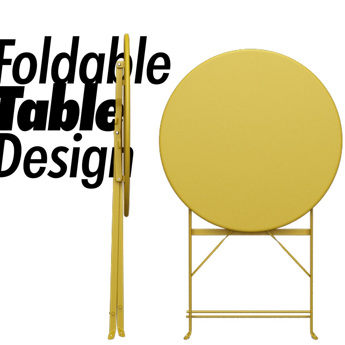 Set da bistrot pieghevole in acciaio da 3 pezzi Pyramid Home Decor