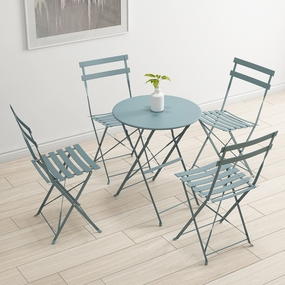 Set da bistrot pieghevole in acciaio da 3 pezzi Pyramid Home Decor