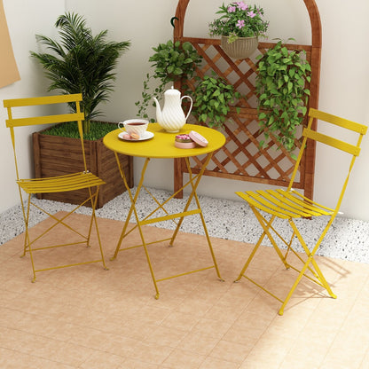 Set da bistrot pieghevole in acciaio da 3 pezzi Pyramid Home Decor