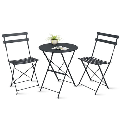 Set da bistrot pieghevole in acciaio da 3 pezzi Pyramid Home Decor