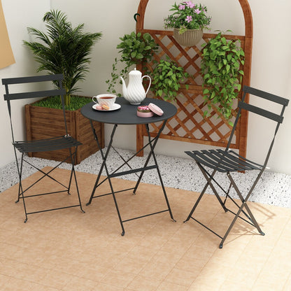 Set da bistrot pieghevole in acciaio da 3 pezzi Pyramid Home Decor