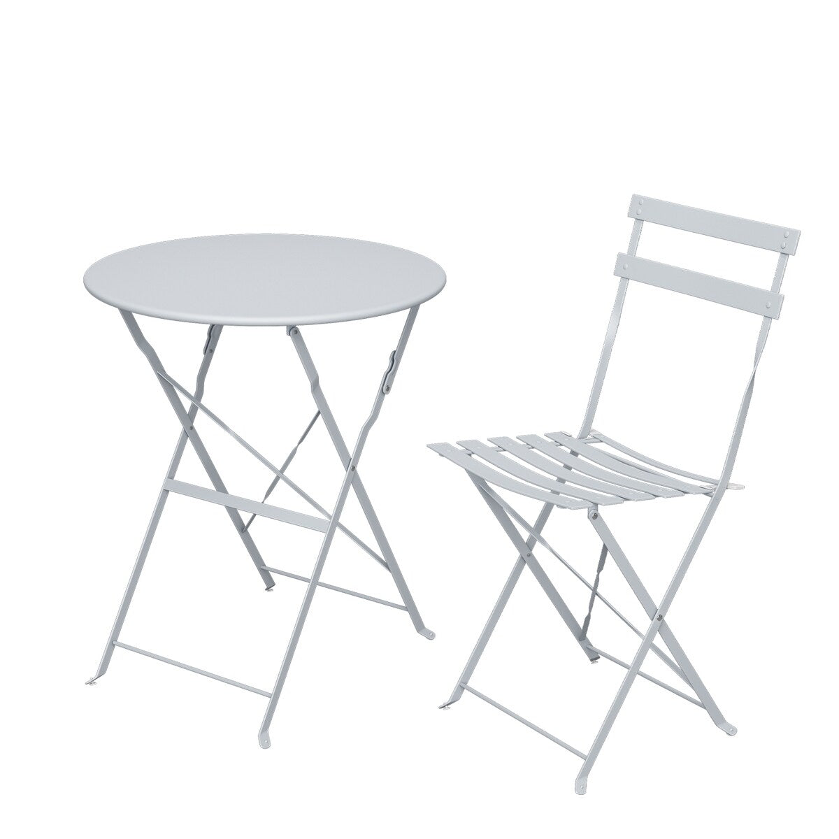 Set da bistrot pieghevole in acciaio da 3 pezzi Pyramid Home Decor