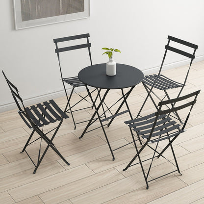 Set da bistrot pieghevole in acciaio da 3 pezzi Pyramid Home Decor