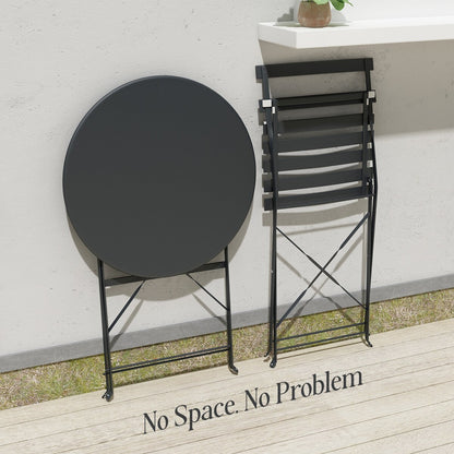 Set da bistrot pieghevole in acciaio da 3 pezzi Pyramid Home Decor