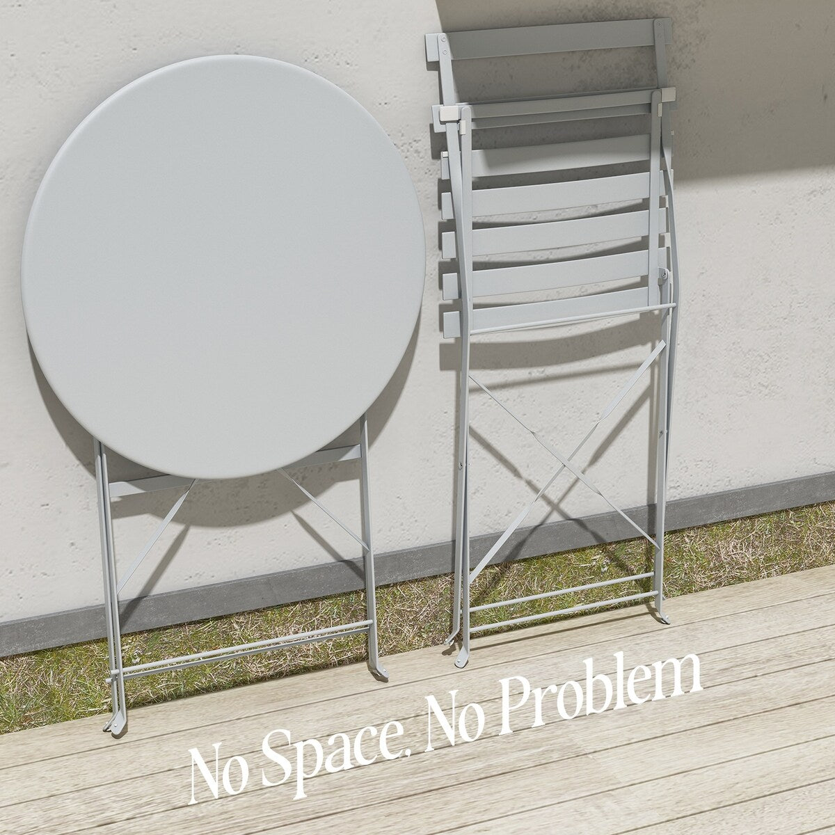 Set da bistrot pieghevole in acciaio da 3 pezzi Pyramid Home Decor