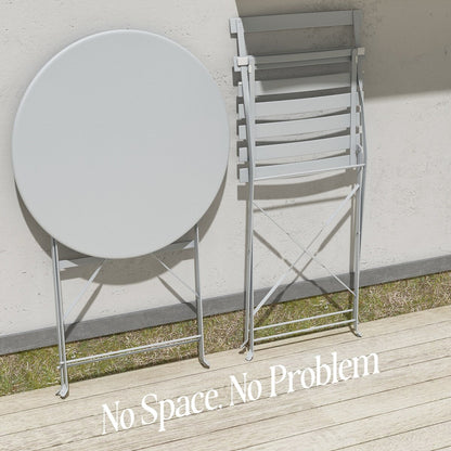 Set da bistrot pieghevole in acciaio da 3 pezzi Pyramid Home Decor