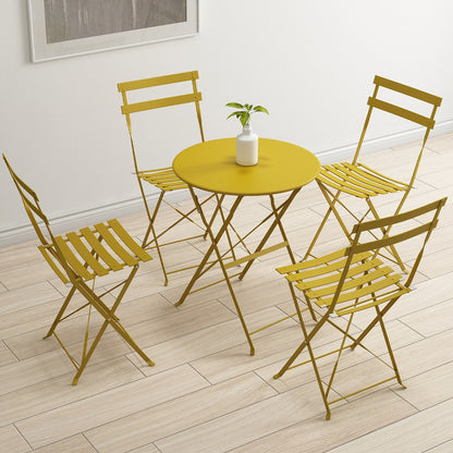 Set da bistrot pieghevole in acciaio da 3 pezzi Pyramid Home Decor