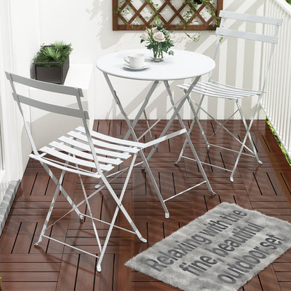 Set da bistrot pieghevole in acciaio da 3 pezzi Pyramid Home Decor