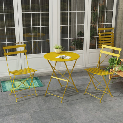 Set da bistrot pieghevole in acciaio da 3 pezzi Pyramid Home Decor