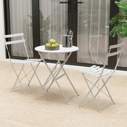 Set da bistrot pieghevole in acciaio da 3 pezzi Pyramid Home Decor